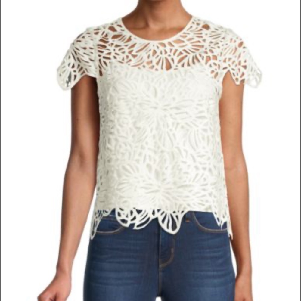 NWT Milly Baby Embroidered Lace Top
